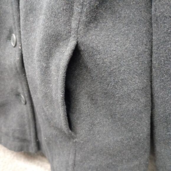 J Crew Women Classic Wool Blend Pea Coat Button Up Flap Pockets - Picture 8 of 8